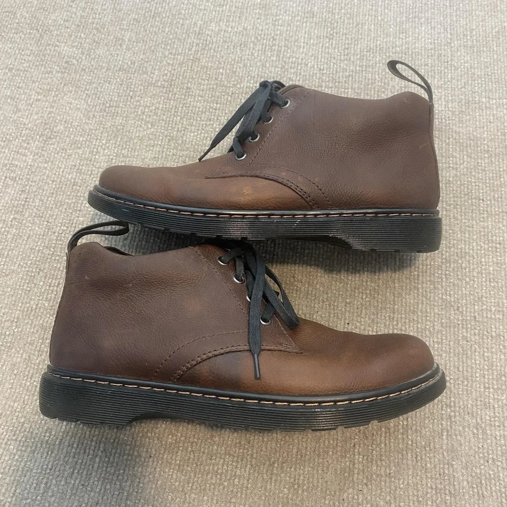 Dr. Martens Barnie Boots Mens 9 Womens 10‎ Brown Leather Chukka Ankle Grunge y2k